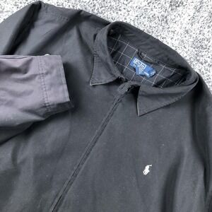 Polo Ralph Lauren Jacket Mens 3XB Black Lined Windbreaker Full Zip Bi Swing